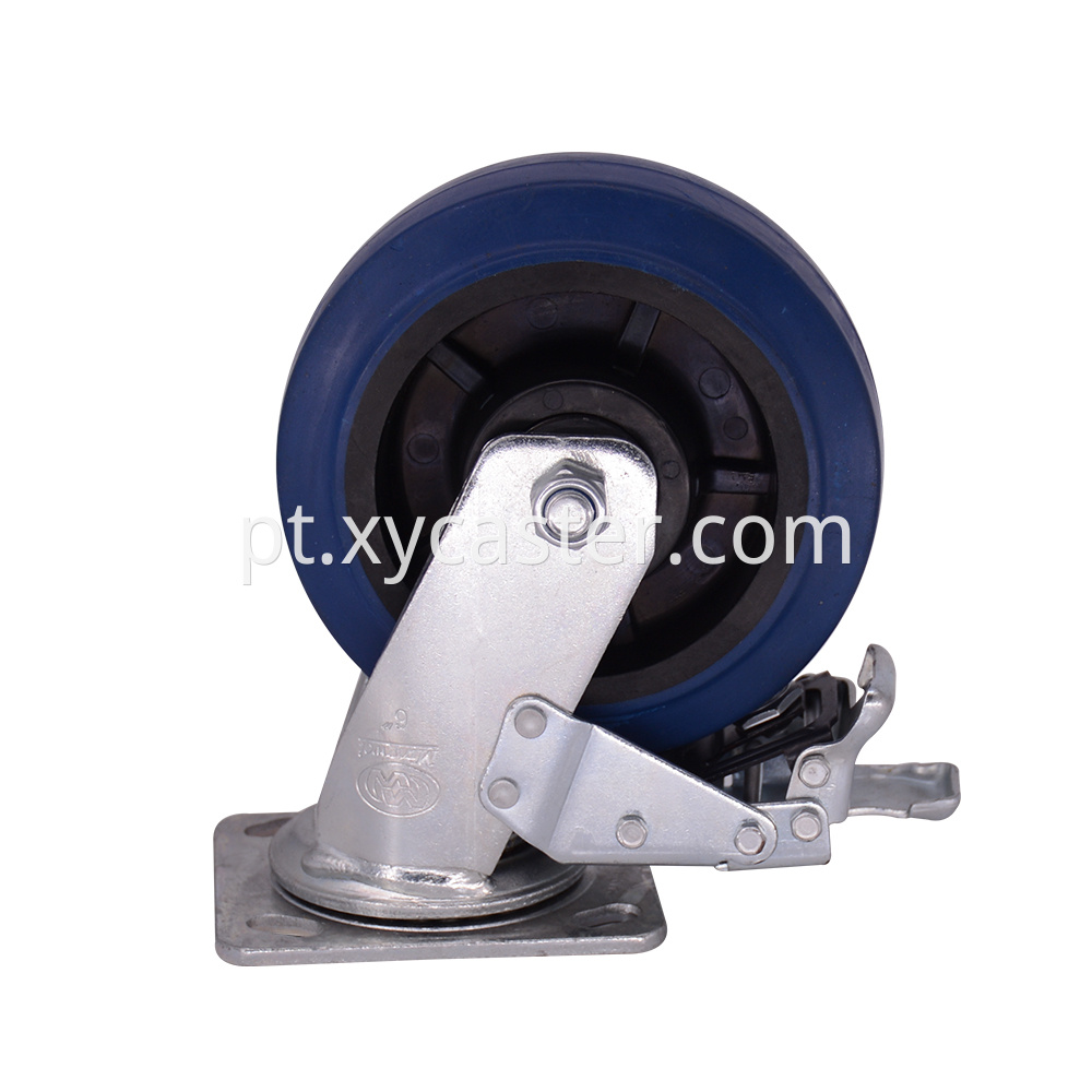 6 Inch Rubber Wheel Caster With Brake